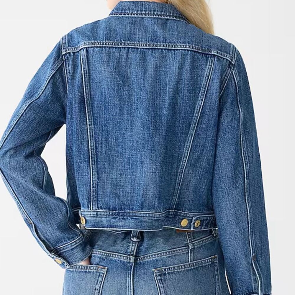 J.Crew Women's XS Denim Jacket Blue Alicia Wash Casual Button Front - Picture 2 of 8